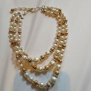 Vintage white and gold pearls